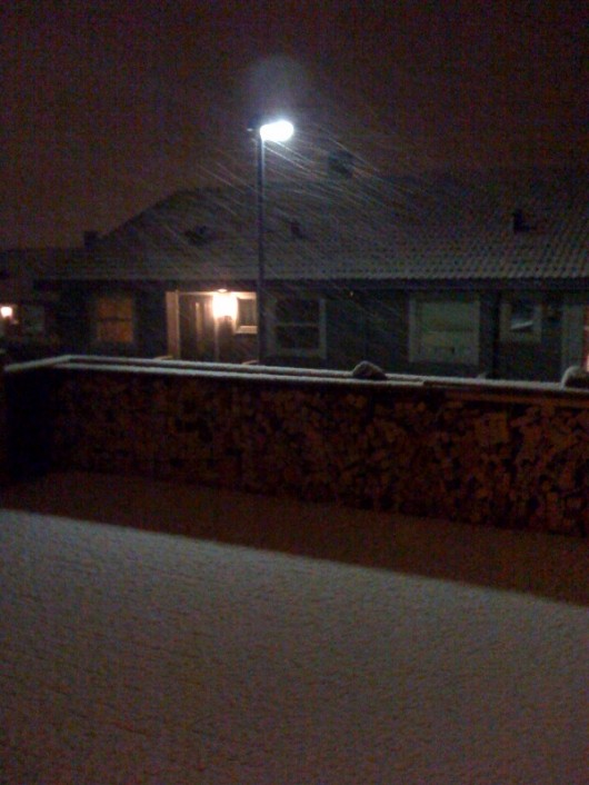Erster Schneefall heute morgen 6:15.
