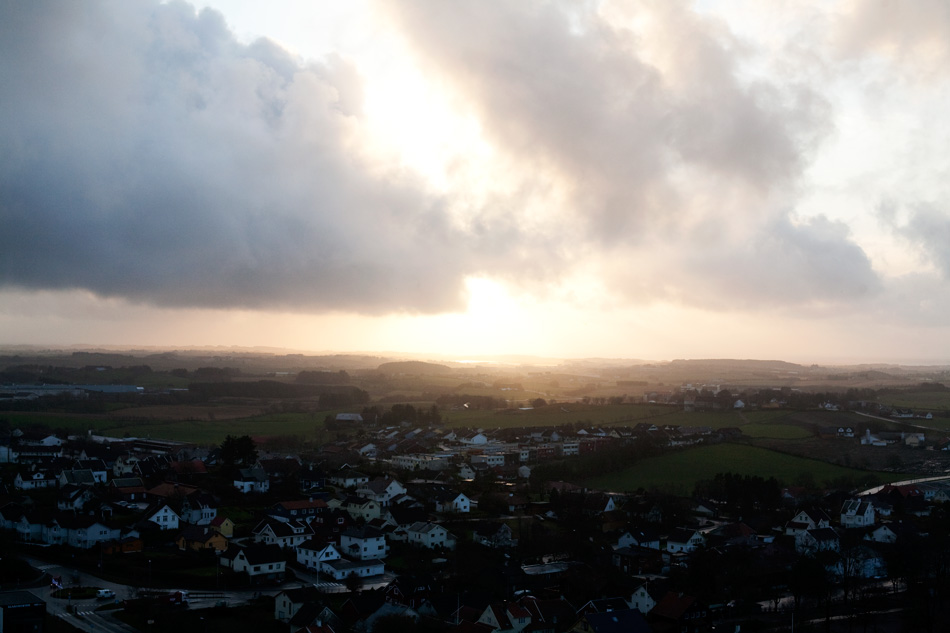Heute vom Dach des Hochhauses in Bryne.